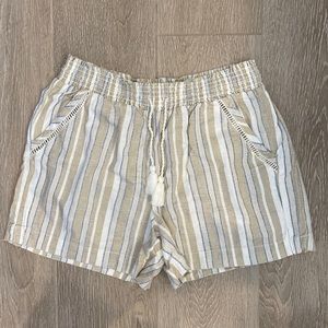 BRIGGS linen blend pull on shorts, Size Large